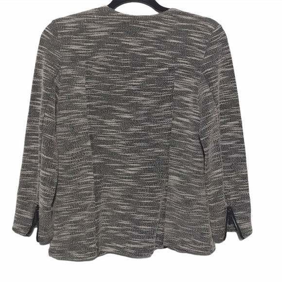 Halston Slub Knit Asymmetrical Zip Moto Jacket - Picture 6 of 6